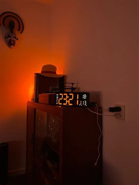 Large LED Digital Wall Clock Wall Mounted Remote Control