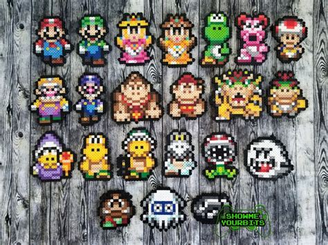 Super Mario Bros. Character Perler Sprites | Perler bead mario, Perler bead art, Hama beads mario