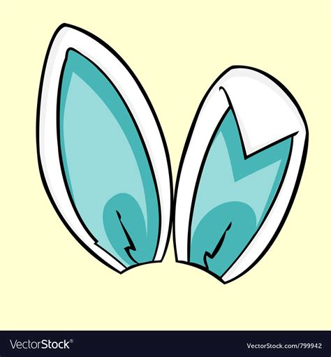 Blue bunny ears Royalty Free Vector Image - VectorStock