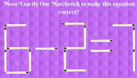 Matchstick Maths Picture Puzzles for Kids with Answers-Fun With Puzzles