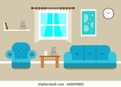 Living Room Furniture Flat Style Vector Stock Vector (Royalty Free) 539109634