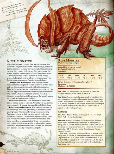 Rust Monster 5e | Dungeons and dragons homebrew, D&d dungeons and ...