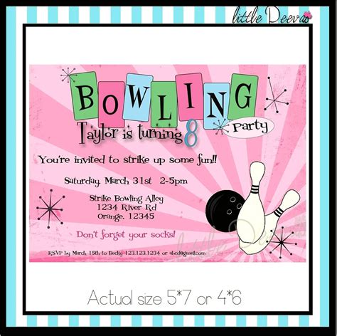 Printable Bowling Party Invitation Template Free - Templates : Resume Designs #BNv4mjQgKw