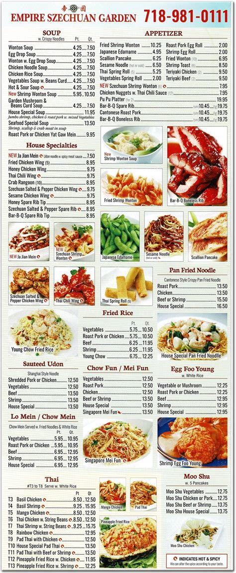 Empire Szechuan Garden Menu - Chinese Cuisine at Forest Avenue