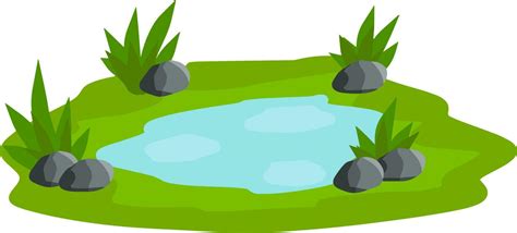 Pond and swamp, lake. Flat cartoon. Background for illustration ...