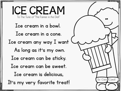 Ice Cream Day (End of Year THEME DAYS!!!) | Poetry for kids, Kids poems, Kindergarten poems