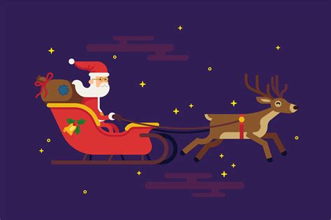 Santa Claus flying in red sleigh 628163 Vector Art at Vecteezy