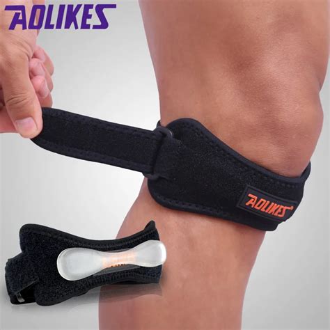 1PCS Adjustable Jumpers's Knee Strap Patellar Tendon Band Knee Support Brace Silicone Pads for ...