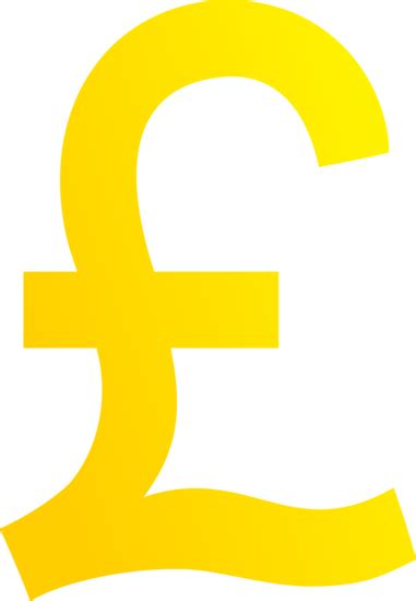 Golden Pound Sterling Symbol - Free Clip Art