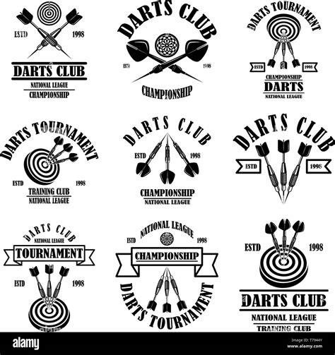 Set of darts club label templates. Design element for logo, label, sign ...