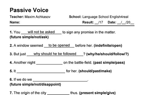 Passive forms exercises – Telegraph