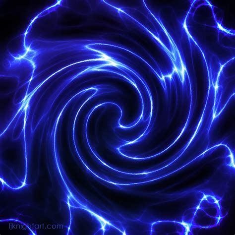 Blue Glowing Swirl Abstract | L.J. Knight Art