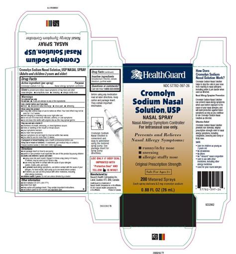 Cromolyn Nasal Spray: Package Insert / Prescribing Info