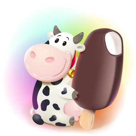 cow with chocolate ice cream vector material free download