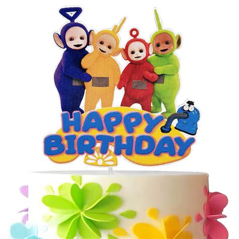 Buy MECAKB Teletubbies Cake Topper, Teletubbies Happy Birthday Cake Topper, Teletubbies Birthday ...