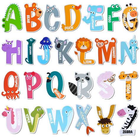 Buy Avamie Animal Alphabet Letters Magnets for Kids, Jumbo Animal Magnetic Letters ABC Alphabet ...