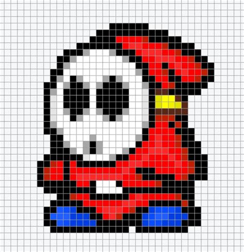 Mario Shy Guy Chart Pixel Art | Pixel art grid, Pixel art, Graph paper art