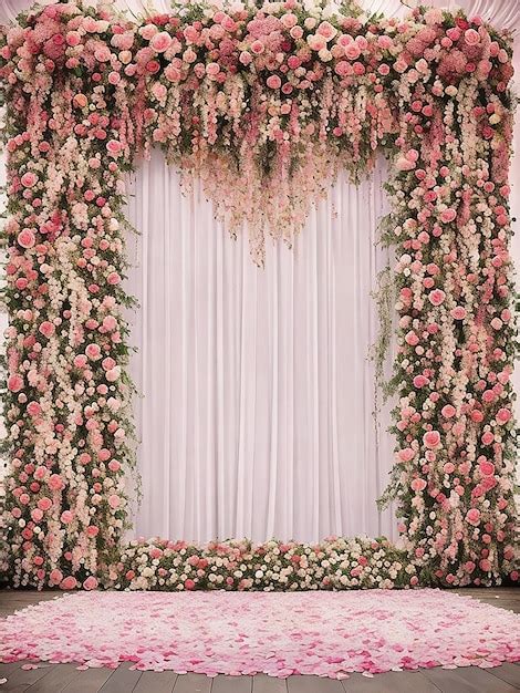 Premium Photo | A flower wall with a pink flower backdrop Photo elegant ...