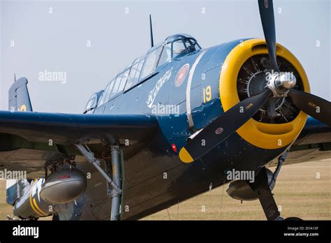 Grumman TBM-3E Avenger torpedo bomber, "Charlie's Heavy", at the Flying Legends Airshow ...