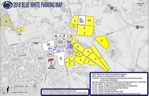 Penn State Football Parking Map - Printable Map