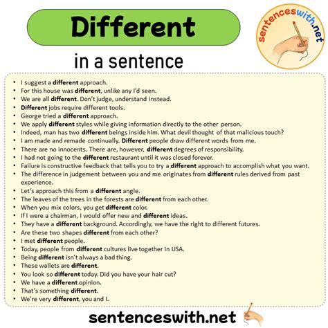 Different in a Sentence, Sentences of Different in English ...