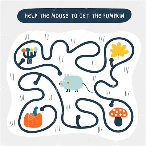 Cute Doodle Maze with Animals Stock Illustration - Illustration of learning, adventure: 290550708