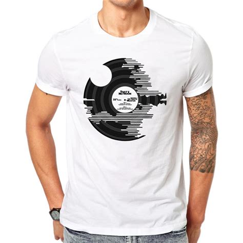 100% Cotton Vinyl Records Design Men T shirt Male Cool Tops Hipster Short Sleeve Casual Tee T ...