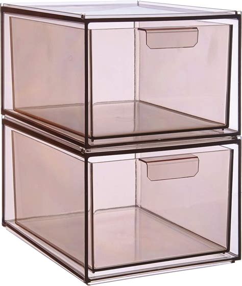 STORi Stackable Clear Plastic Kitchen Organizer Drawers | Set of 2 ...