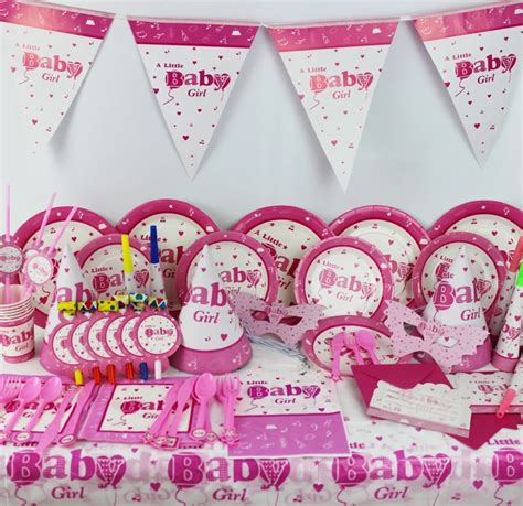 78pcs A Little Baby Girl Theme Baby Girl Birthday Party Decorations ...