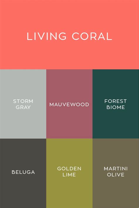 PANTONE 2019 color of the year - living coral. Color palette with cooler colors like grays ...