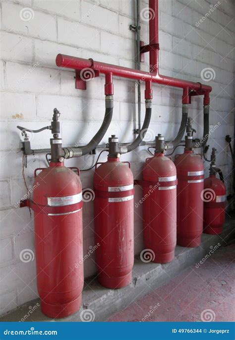 Halon 1301 Cylinders. Fire Extinguisher System Stock Photo - Image ...