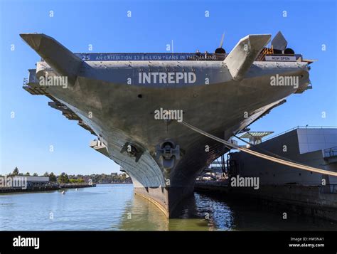 Aircraft carrier USS Intrepid, Sea-Air-Space Museum, Pier 86, Hudson River, New York City, New ...