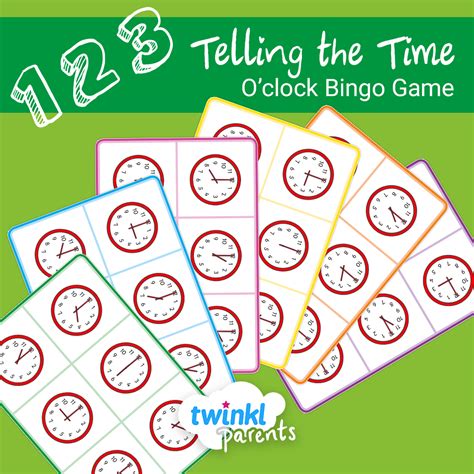 Telling the Time: O’Clock Bingo Game (Ages 5 - 6) | Math games for kids, Word cards, Fun math games