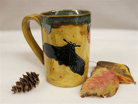 Moth with Red Crescent Moon and Stars Extra Large Coffee Mug | Wild ...