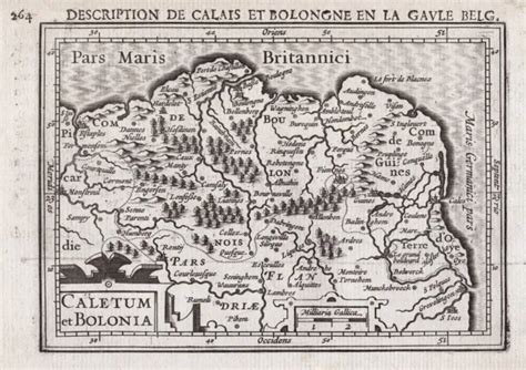 BOULOGNE-SUR-MER HAUTS-DE-FRANCE MAP Karte carte Bertius Hondius gravure EUR 38,99 - PicClick IT