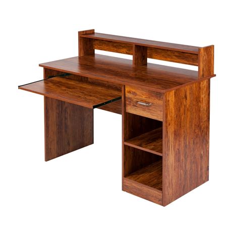 OneSpace 50-LD0101 Essential Computer Desk with Hutch and Keyboard Tray ...