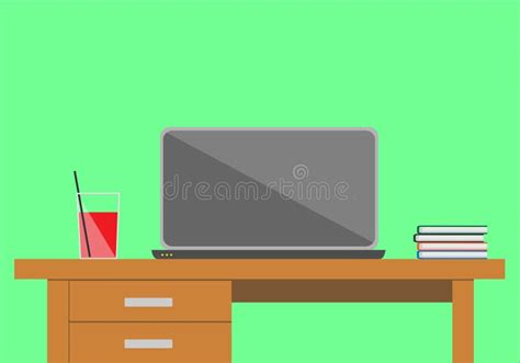 Simple Office Desk Illustration Stock Vector - Illustration of ...