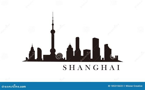 Shanghai Skyline and Landmarks Silhouette Vector Stock Vector - Illustration of business ...