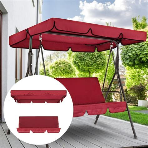 Toyfunny Patio Swing Canopy Cover Set Swing Replacement Top Cover + Swing Cushion Cover ...