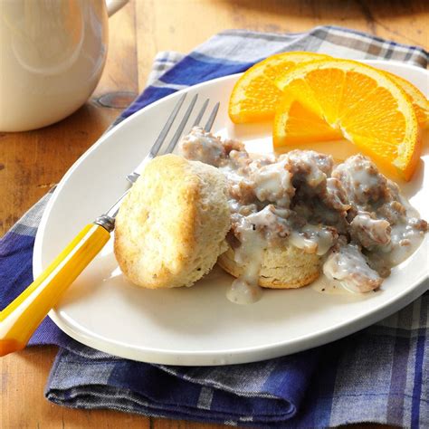 Homemade Biscuits & Maple Sausage Gravy Recipe | Taste of Home