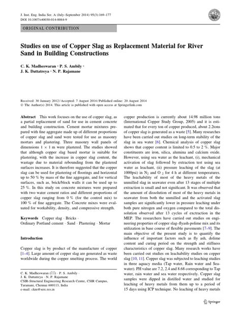 Copper Slag Physical Properties | PDF | Mortar (Masonry) | Concrete