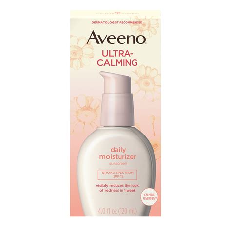 Aveeno Ultra-Calming Facial Moisturizer with Calming Feverfew, Soothing, SPF 15, 4 fl oz ...