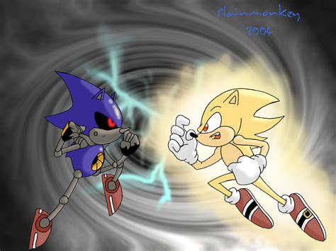 Super Sonic VS Metal Sonic by Slainmonkey on DeviantArt