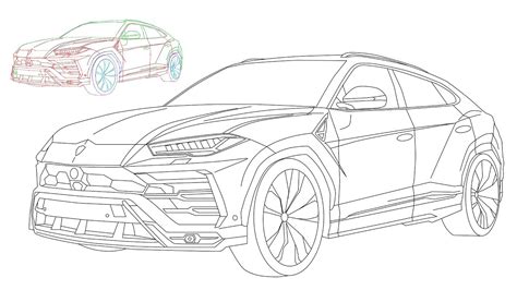 Lamborghini Urus Drawing - Lamborghini Urus Drawing Digital Art By ...