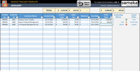 Invoice Tracker Excel Template