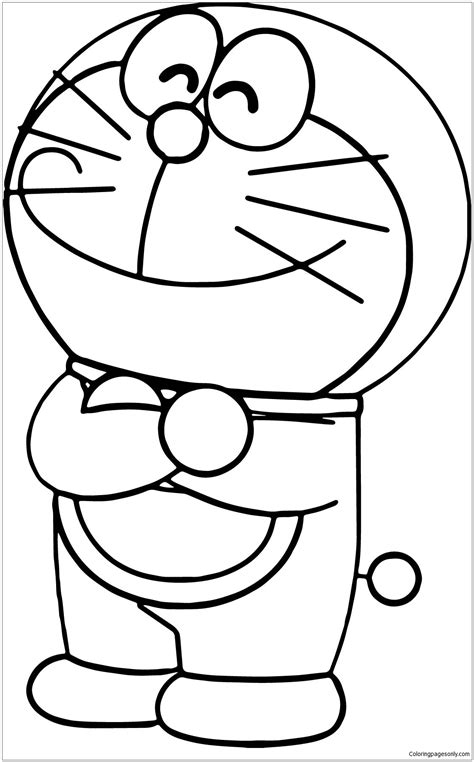 Happy Doraemon 1 Coloring Page - Free Printable Coloring Pages