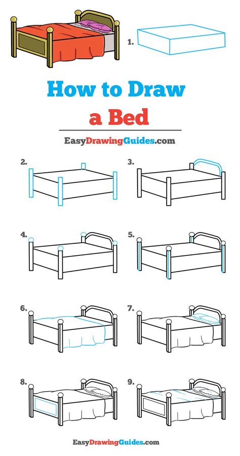 How to Draw a Bed - Really Easy Drawing Tutorial in 2021 | Easy drawings, How to draw a bed ...