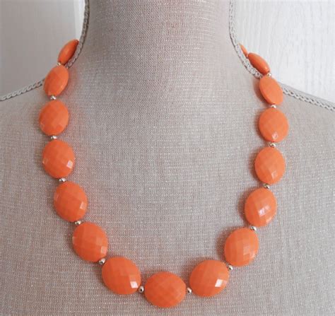 Orange necklace Chunky necklace Bib necklace women gifts