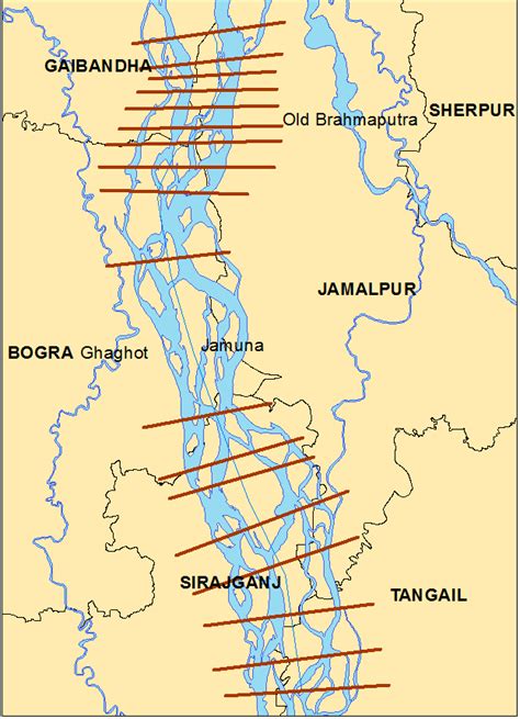 Locations of cross-section of Jamuna River | Download Scientific Diagram