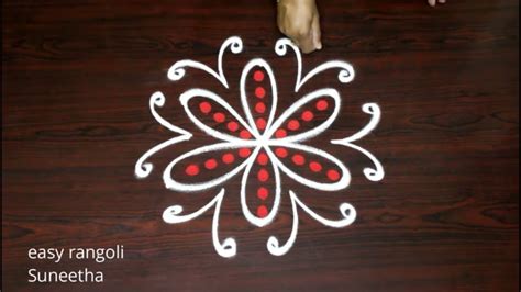 Small rangoli kolam designs with 3 dots by easy rangoli Suneetha || Beginners muggulu - YouTube